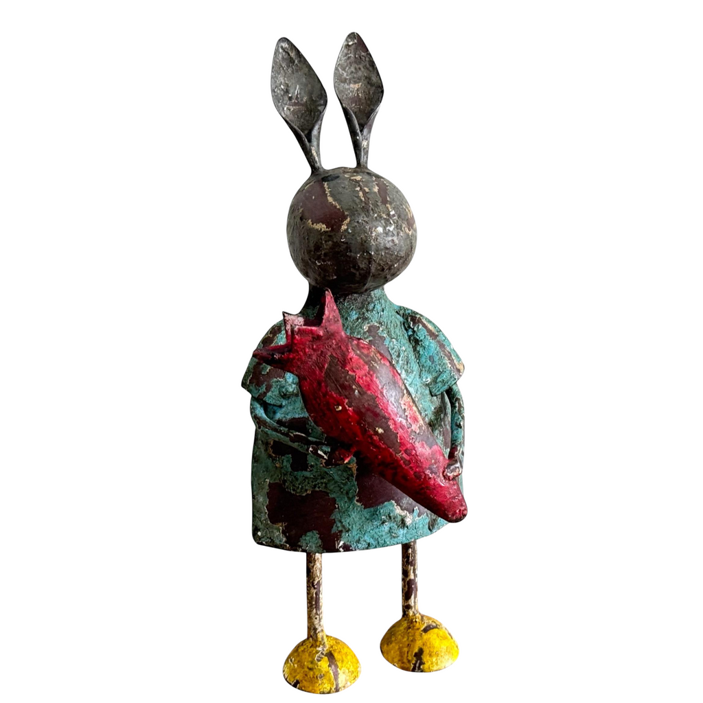 1GW Rabbit with Carrot Metal GW643 (9x9x23cms)