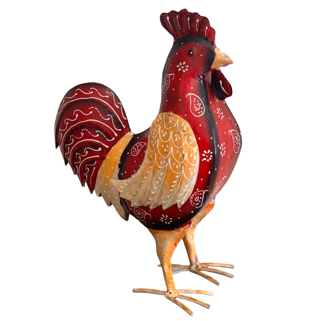 1GW Rooster Hand Painted Metal GW637 (25x12x31cms)