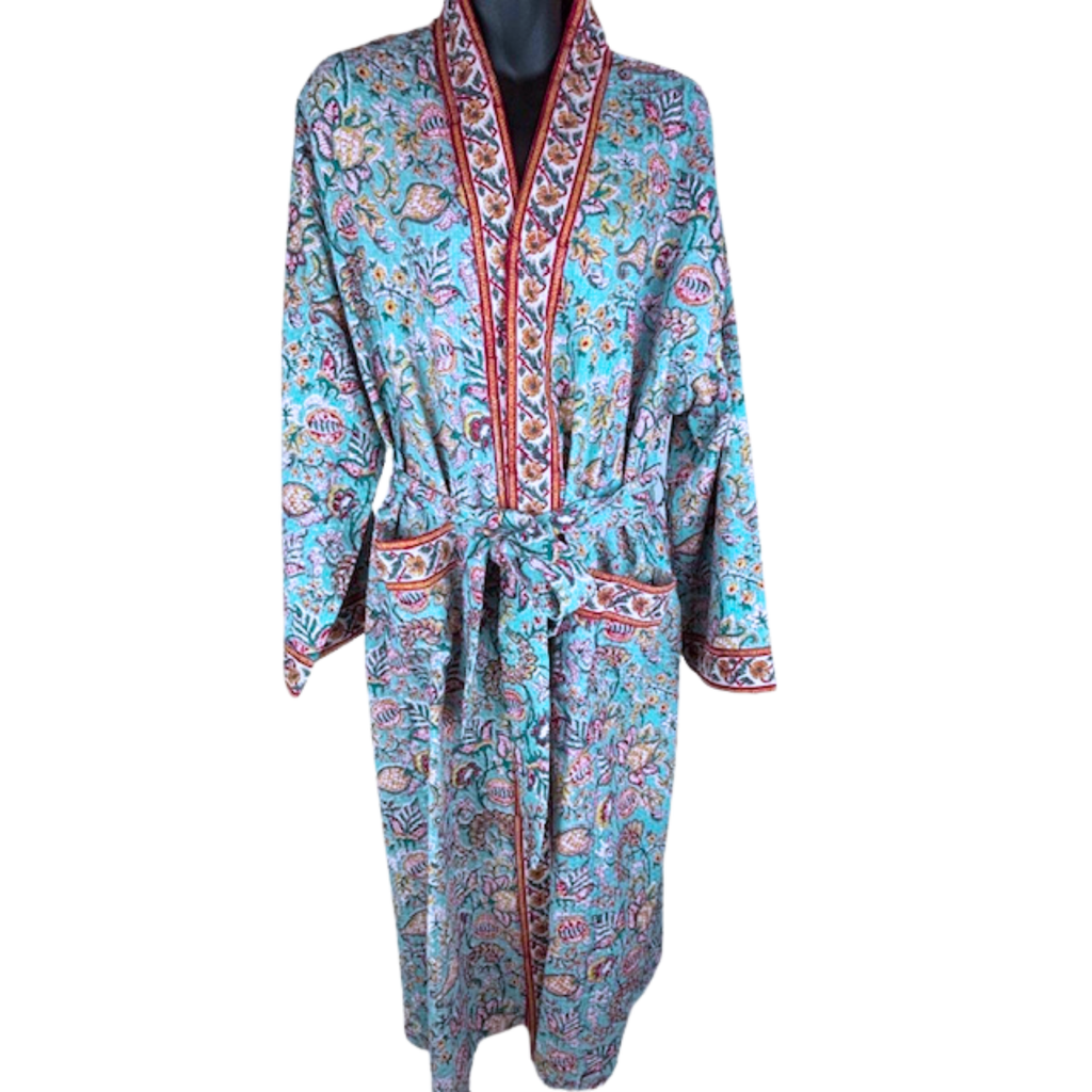 6F Dressing Gown Waffle Material Free Size 2 Colourways