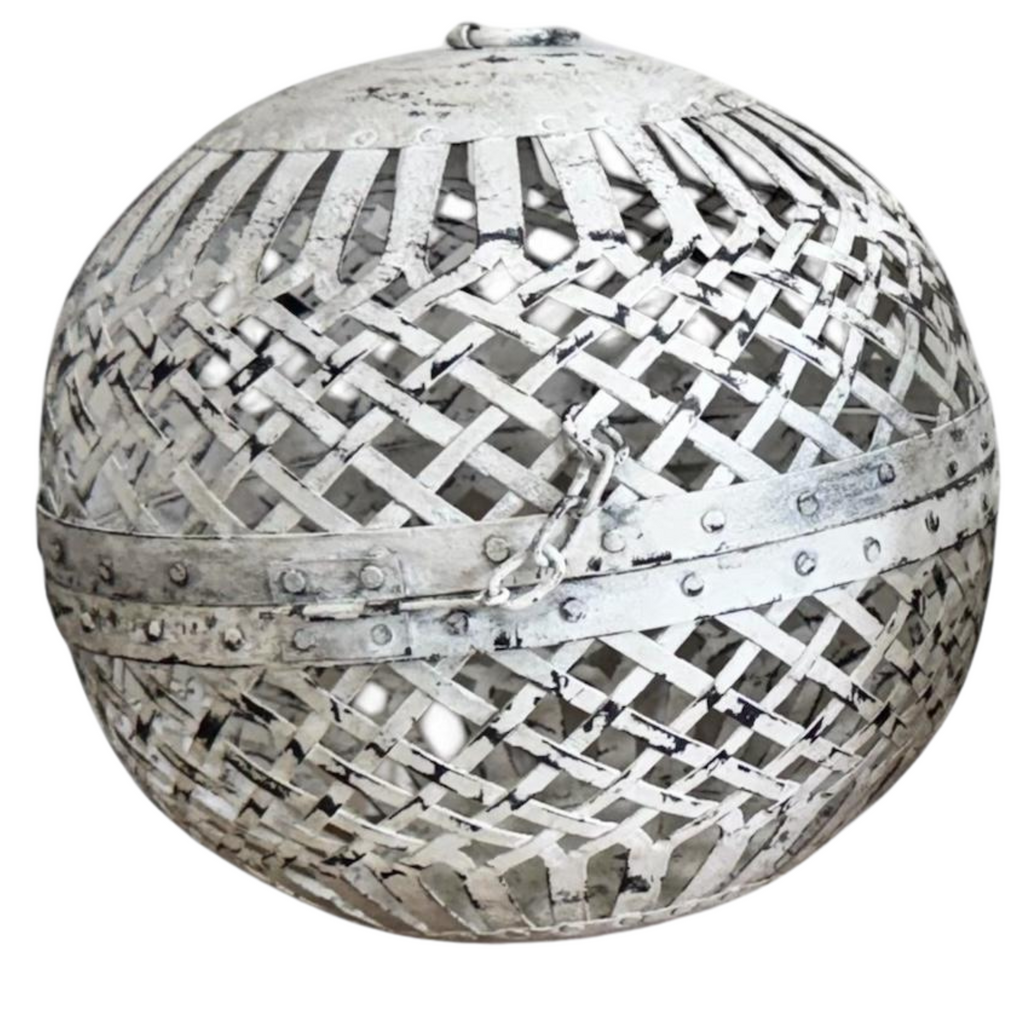 UNC044 Iron pendant lamp shade Whitewash set of 3  (12,10,8 INCH)