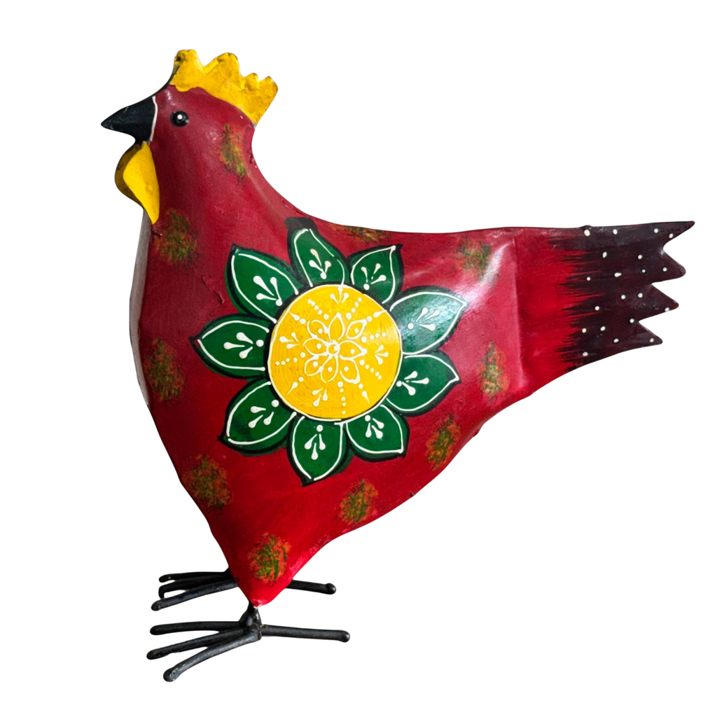 1GW Hen Hand Painted Metal GW636 (26x10x26cms)