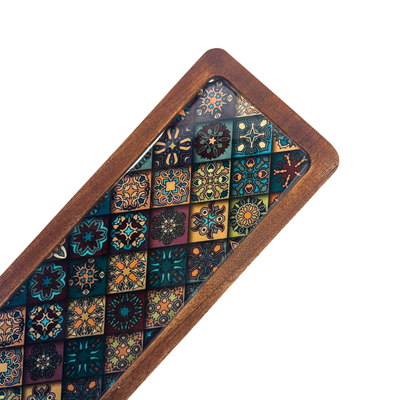 1GW Platter Tray's Indian Teal Designs