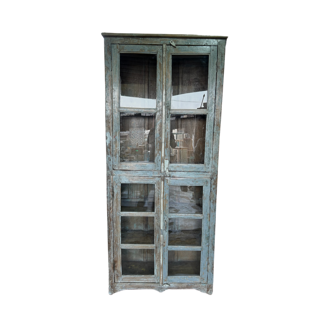 Wooden Glass Cabinet with Four Doors and Shelves (95w 35d 215h) FUR561