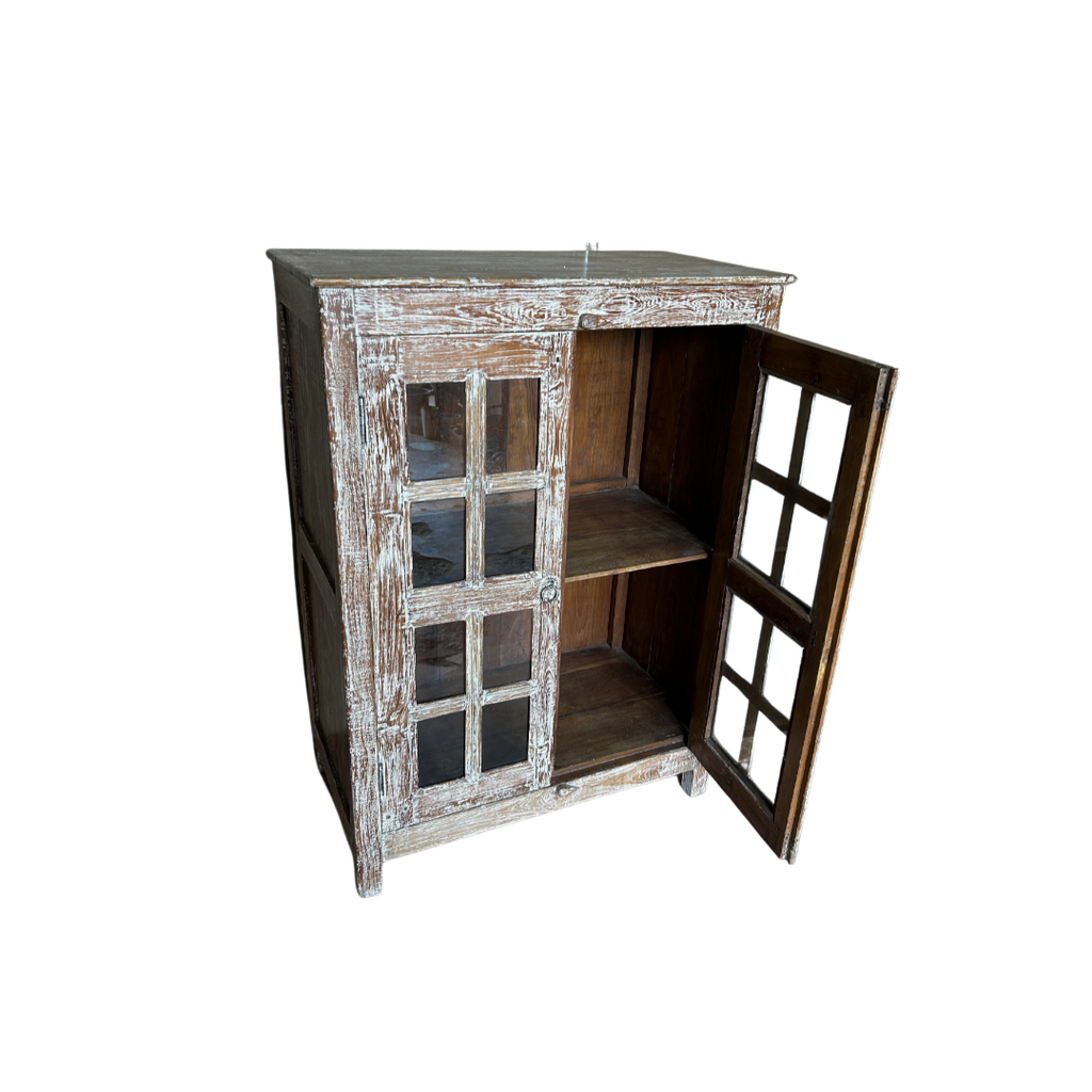 Wooden Glass Cabinet with Two Doors and Shelves (79w 42d 108h) FUR563