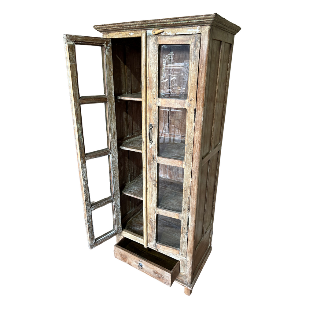 Wooden Glass Cabinet with Display Panels & Two Doors (76w 49d 181h) FUR564