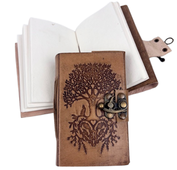 3J Small Leather Journal with metal C lock 7x12cms