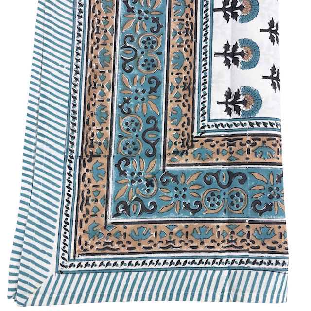 5HW Table Cloth 2025 Hand Block Printed 8 Seater 170x270cms