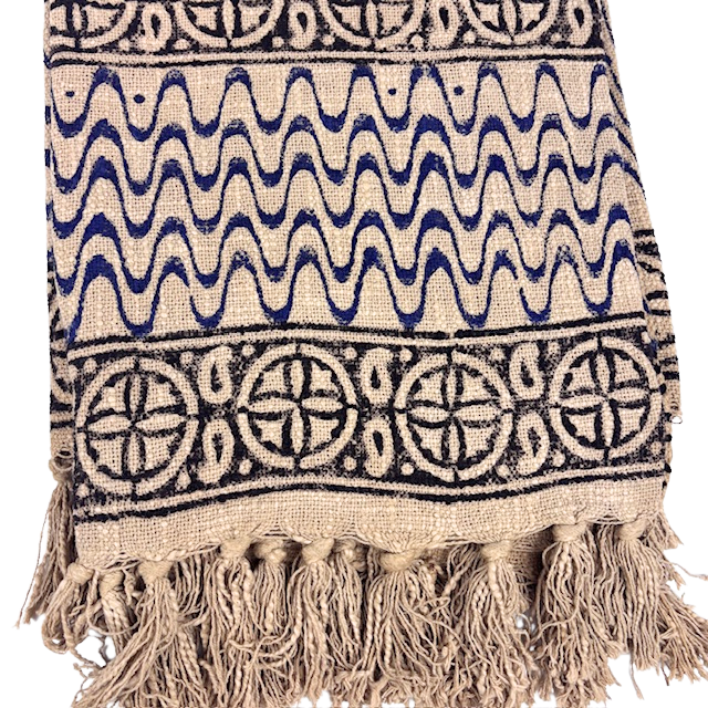 5HW Cotton Hand Blocked Printed Throws 120x160cms