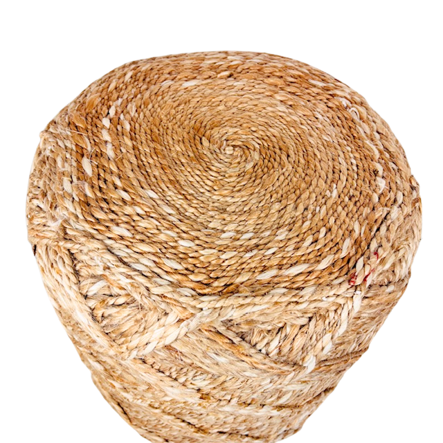 5HW Ottoman with Jute Covering solid base soft top (41x41x41cms) HW659