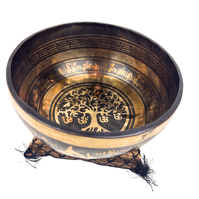 1GW Brass Healing Bowl with Tree of Life 18cms  GW669