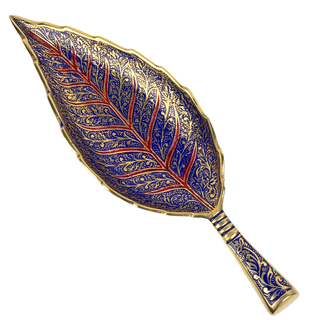 1GW Brass Leaf Bowl 8x22cms GW666