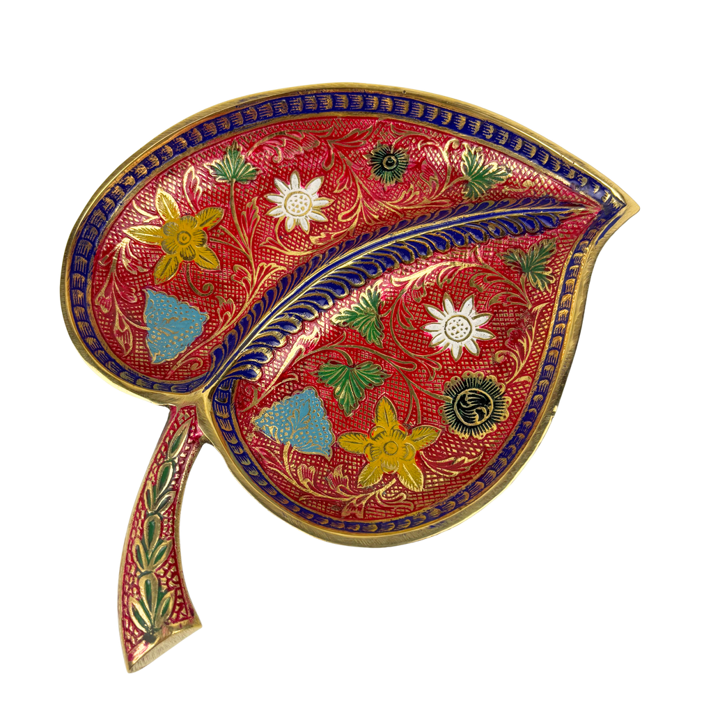 1GW Brass Leaf Bowl Divided GW668