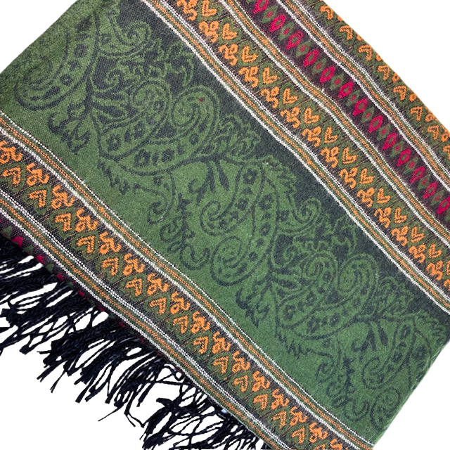 7NEP Himalayan Yak Wool Shawl/Throw Premium Paisley Design 100x200cms