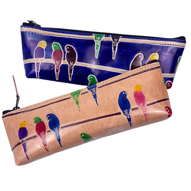 1GW Shanti Leather Pencil Case Parrots