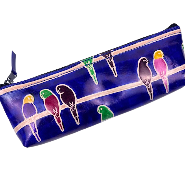 1GW Shanti Leather Pencil Case Parrots