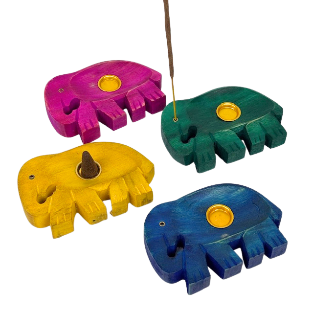 1GW Incense / Cone Holder Wooden Elephant GW632