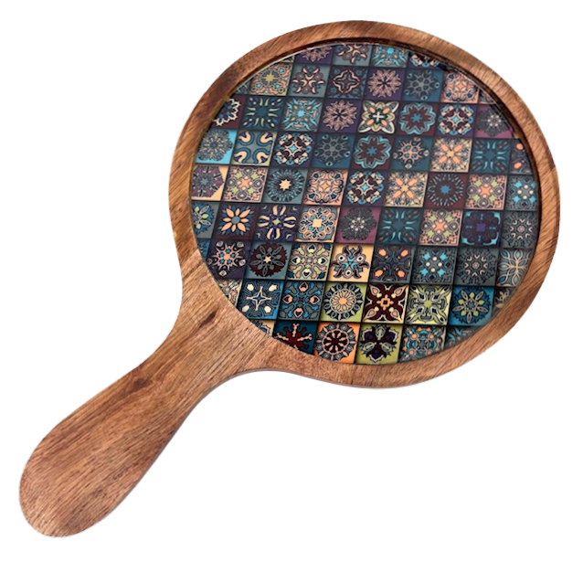 1GW Platter Tray's Indian Teal Designs