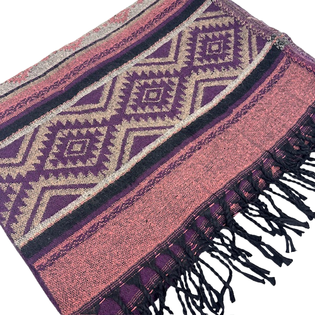 7NEP Himalayan Yak Wool Shawl/Throw Premium Diamond Design 100x200cms