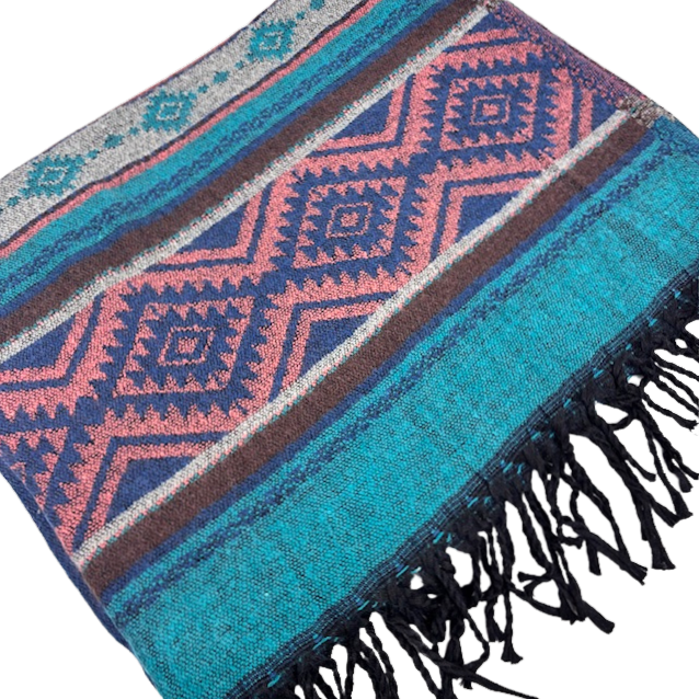 7NEP Himalayan Yak Wool Shawl/Throw Premium Diamond Design 100x200cms