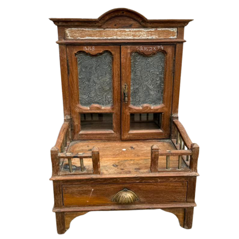 FUR653 Wooden Temple with Drawer (52w x 52d x 74h cms)