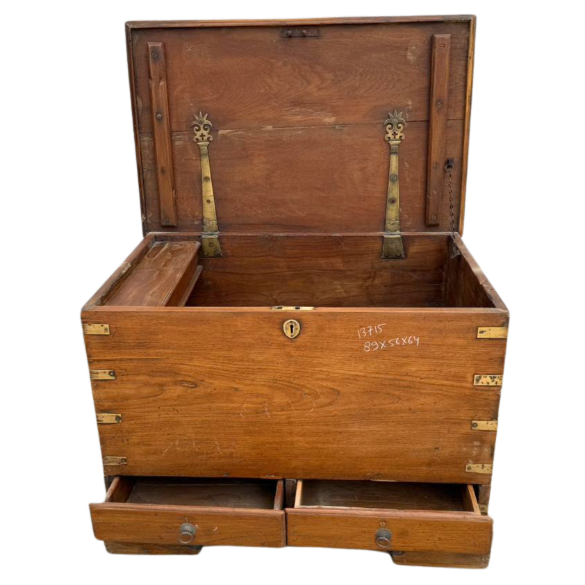 FUR654 Wooden Storage Chest with 2 Drawers (89w x 56d x 64h cms)