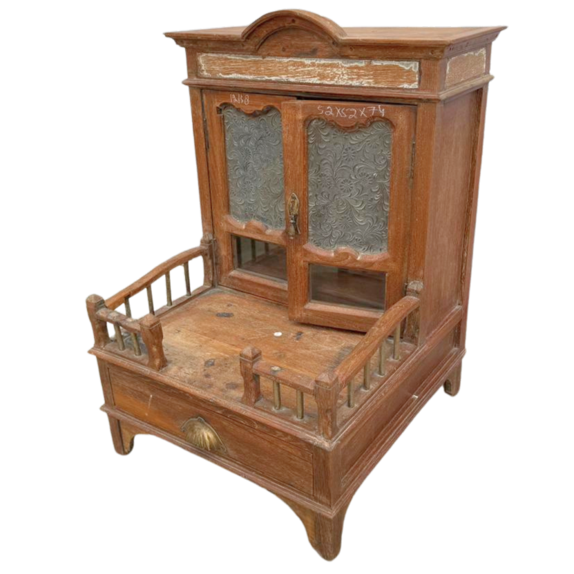 FUR653 Wooden Temple with Drawer (52w x 52d x 74h cms)