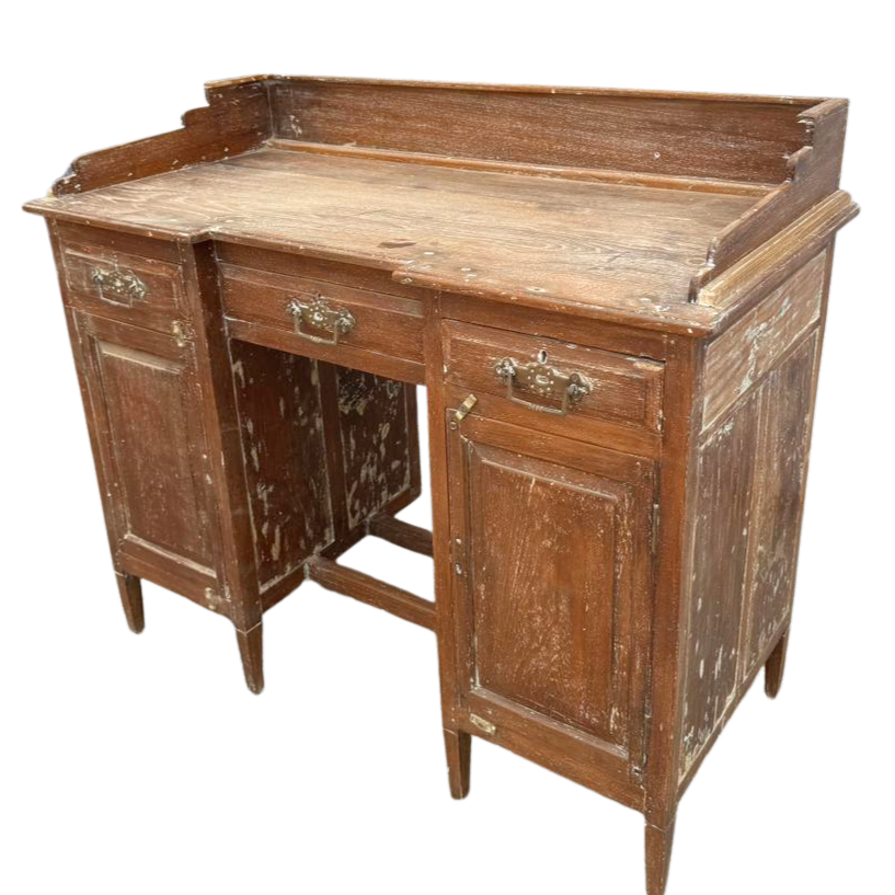 FUR648 Wooden Desk with 2 Cupboards & 3 Drawers (101w x 46d x 88h cms)