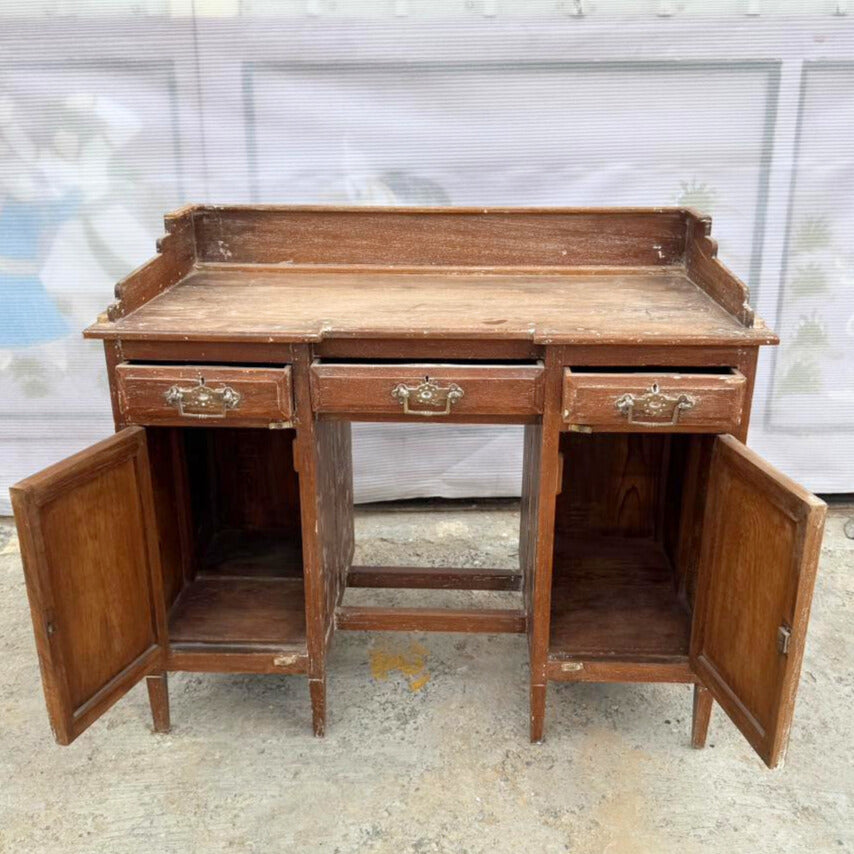 FUR648 Wooden Desk with 2 Cupboards & 3 Drawers (101w x 46d x 88h cms)