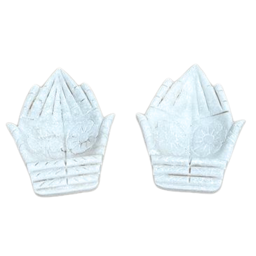 UNC058  Marble Giving Hands Bowl (23w x 18d x 5h cms)