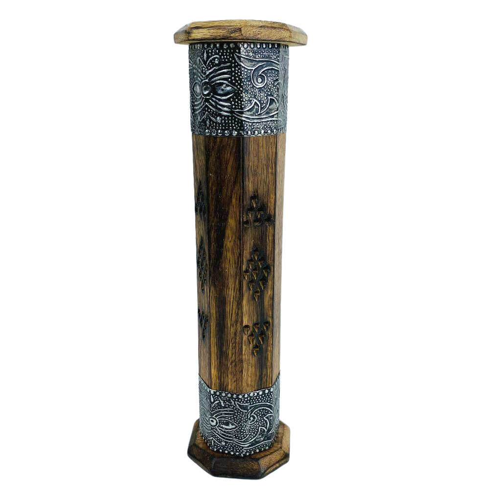 Incense Tower with Silver Feature 8x30cms GW432