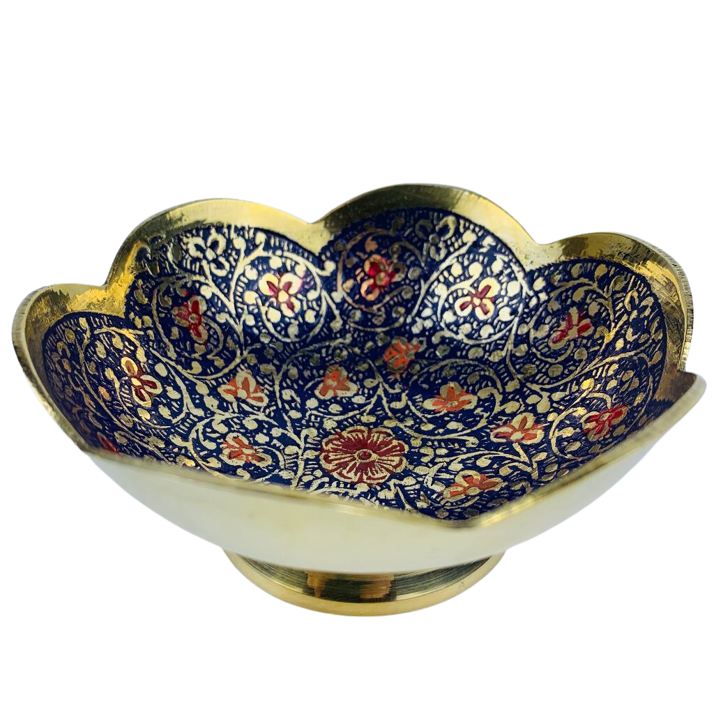 1GW Brass Bowl Flower Shape Small 10cms GW420