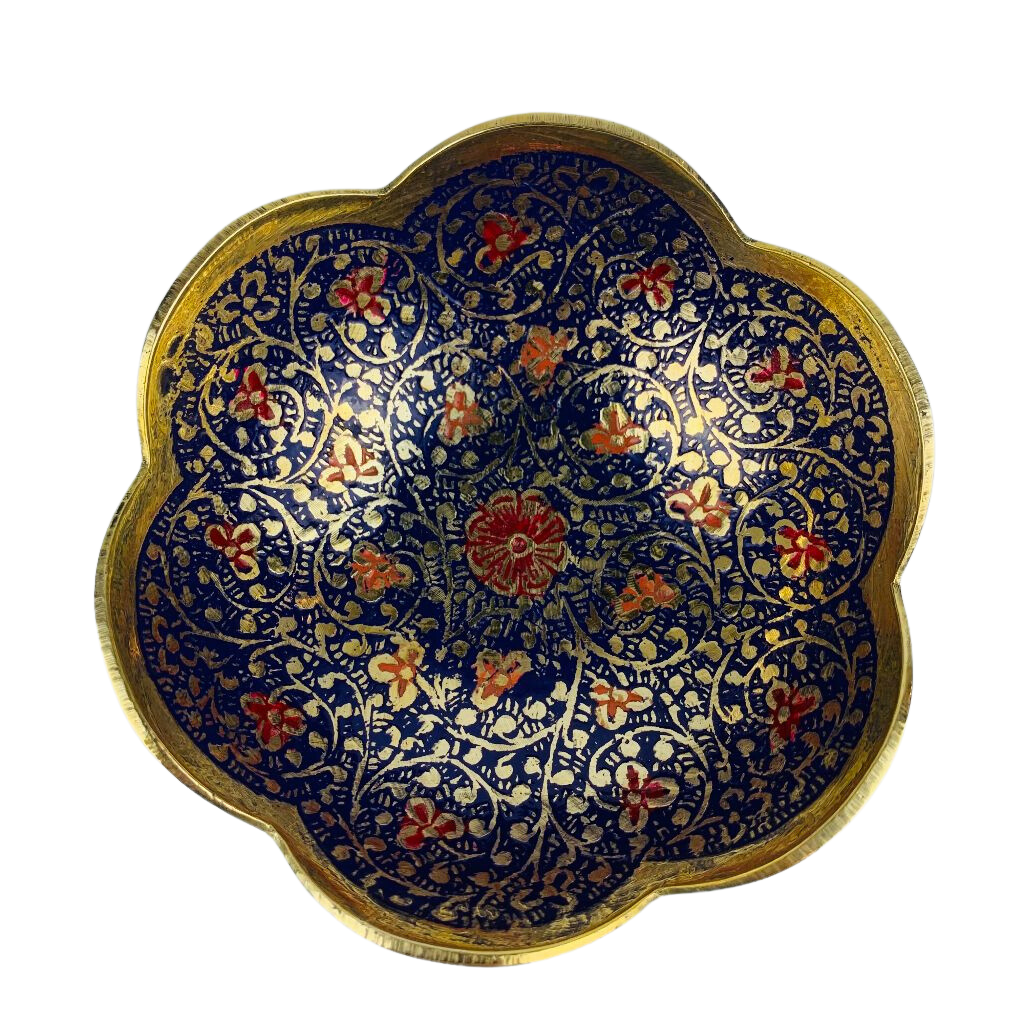 1GW Brass Bowl Flower Shape Small 10cms GW420