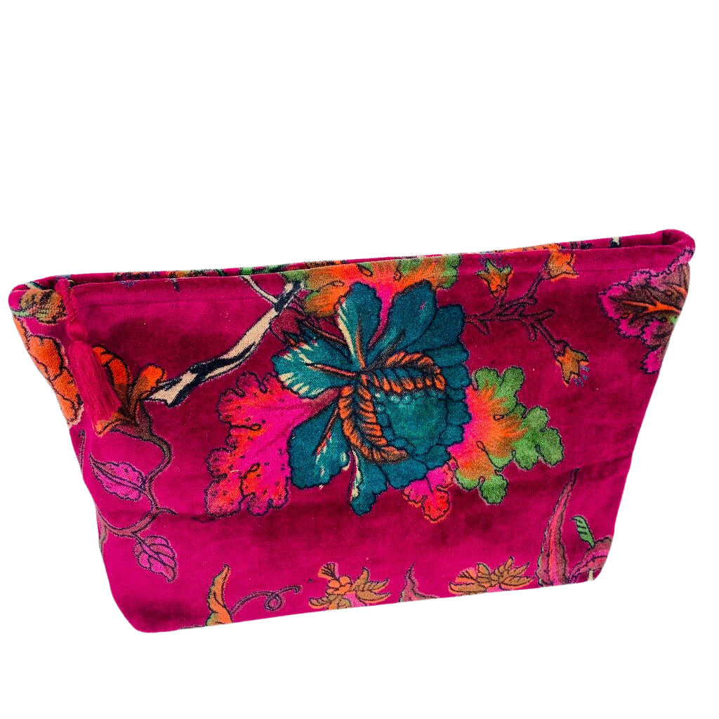 Velvet Cosmetic / Toiletry Bag Fully Lined 32x20x10cms