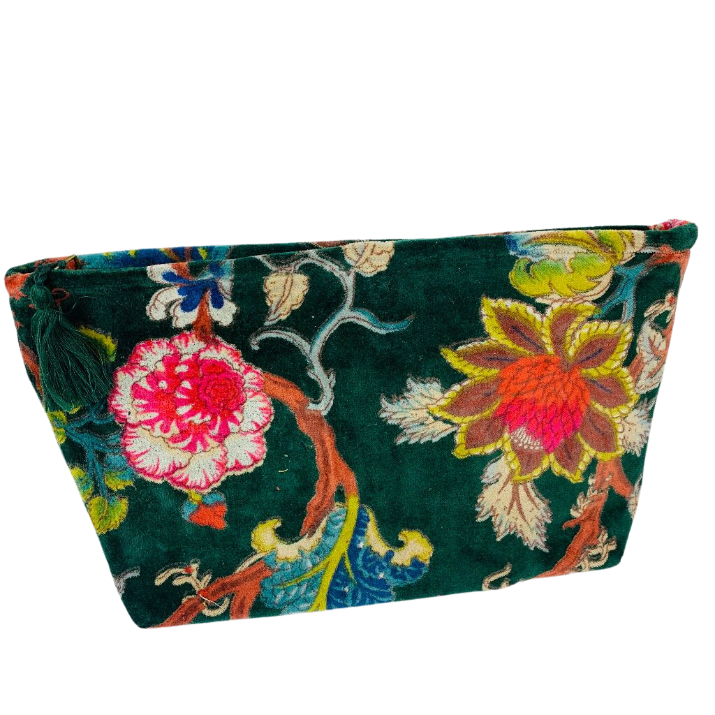 Velvet Cosmetic / Toiletry Bag Fully Lined 32x20x10cms