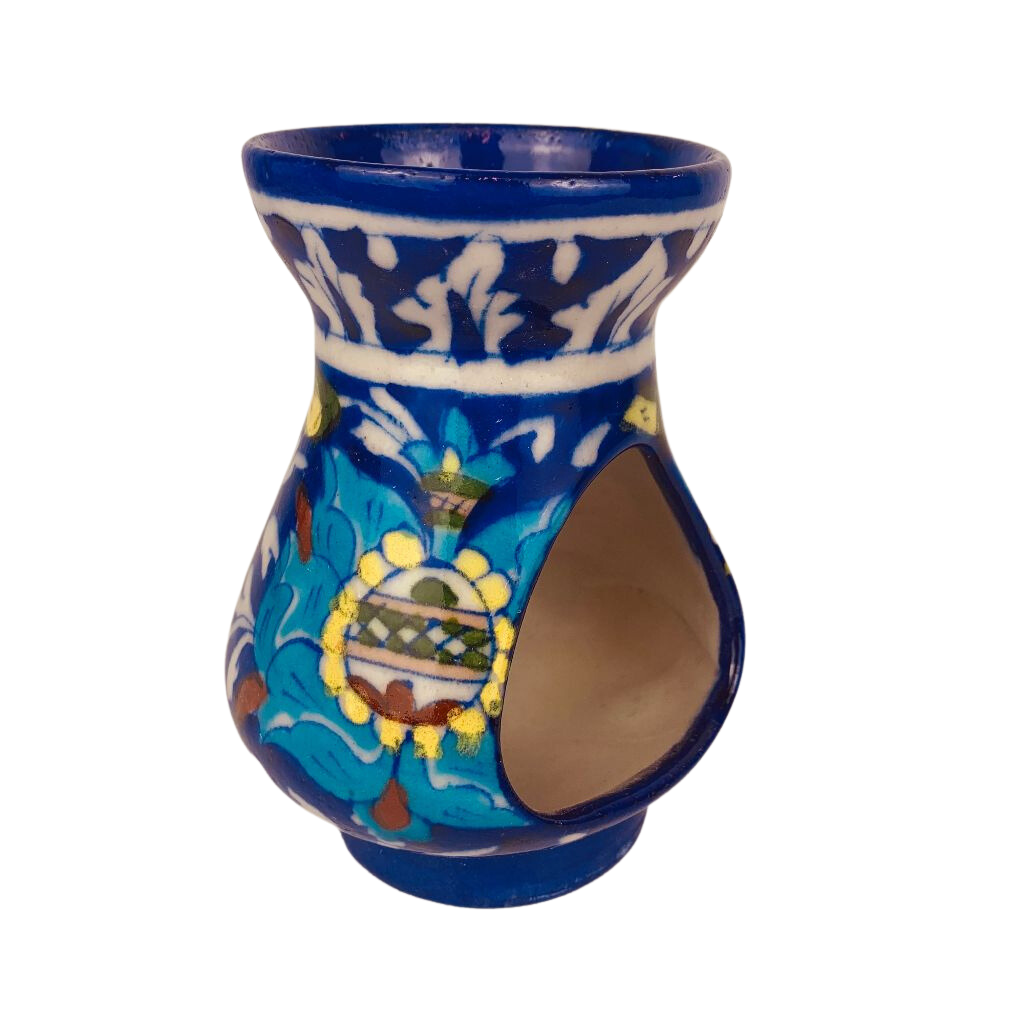 Jaipur Blue Pottery Oil Burner 10x13cms JBP069