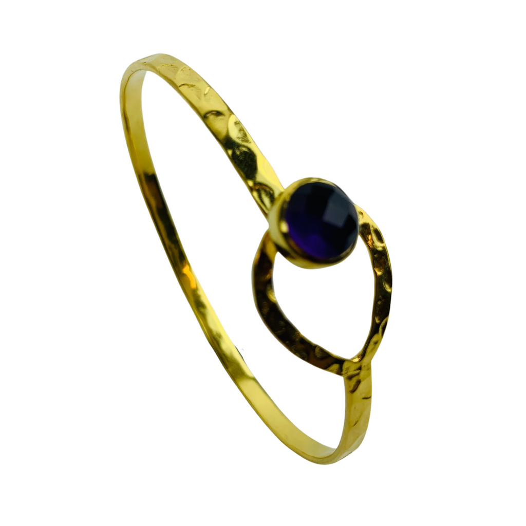 JA Gold Plated Brass Bracelet with Gemstone