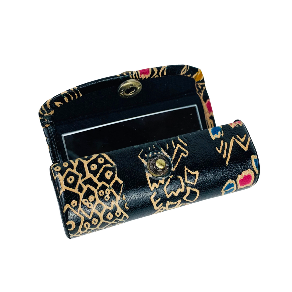 6F162 Midnight Shanti Leather Lipstick Case