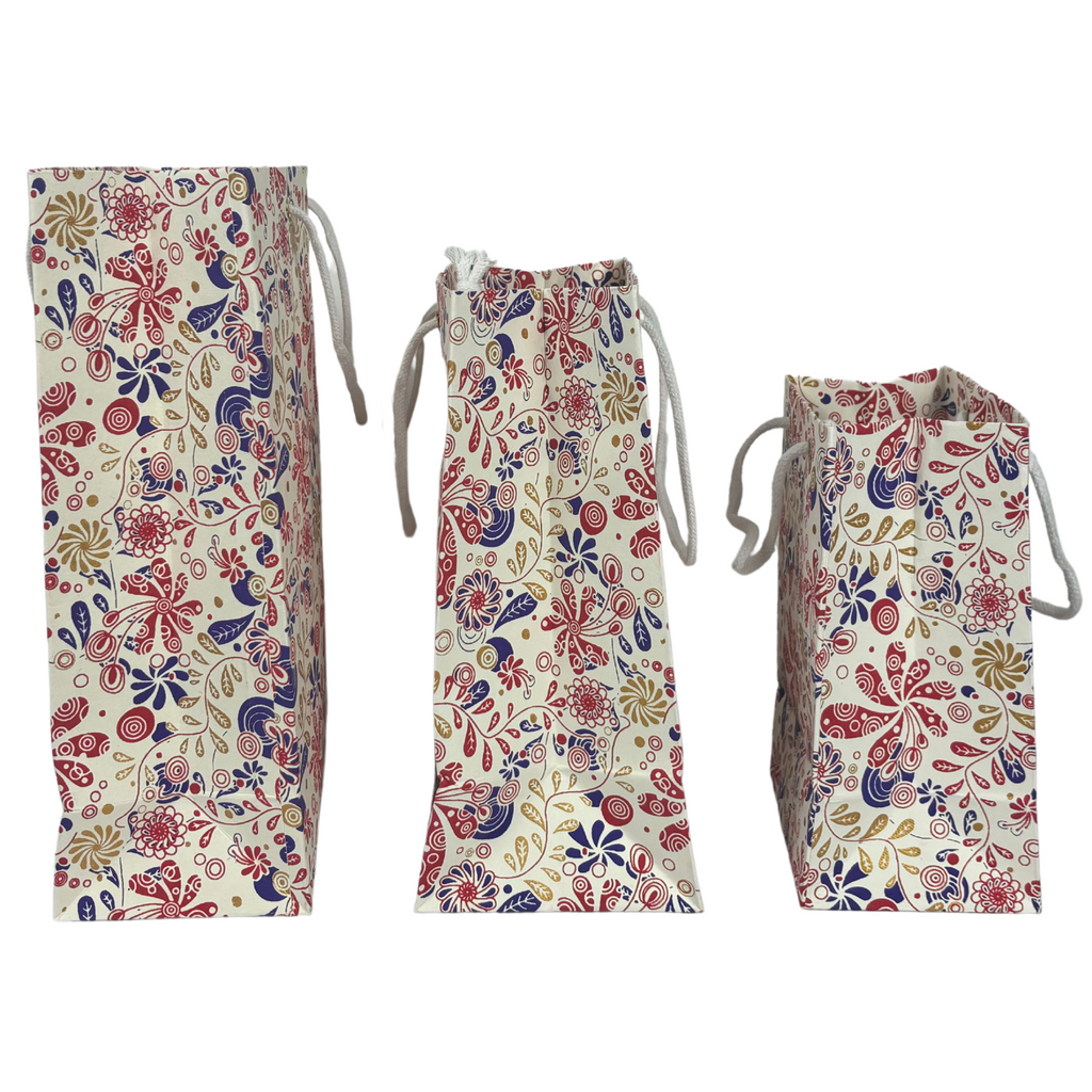 1GW Gift Bags Floral 3 sizes