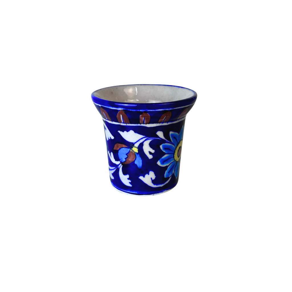 4JBP Jaipur Blue Pottery Small Planter Pots 9x8cms