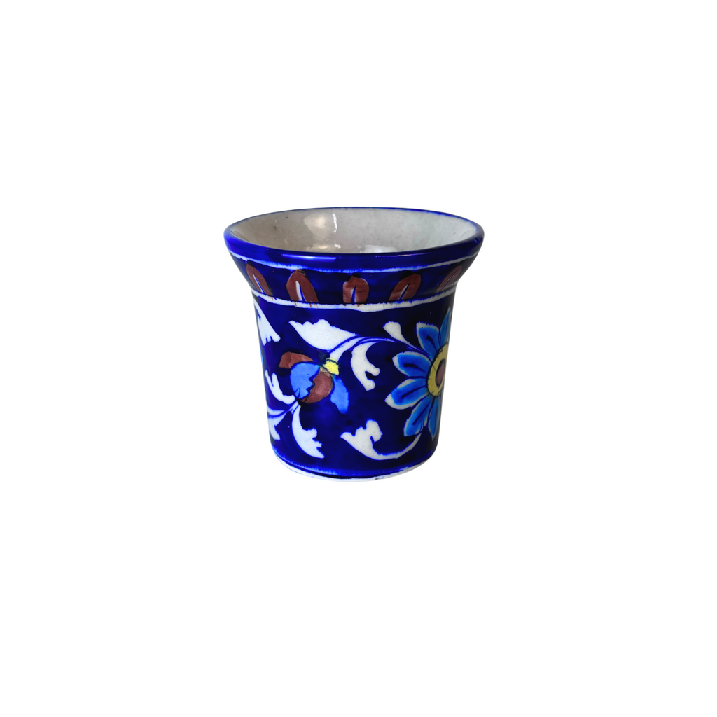 JBP Jaipur Blue Pottery Small Planter Pots 9x8cms