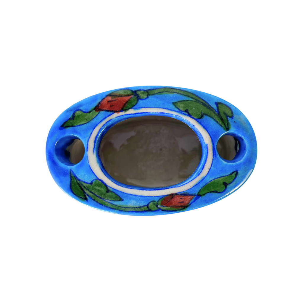 Jaipur Blue Pottery Toothpaste & Brush Holder 11x9cms JBP091