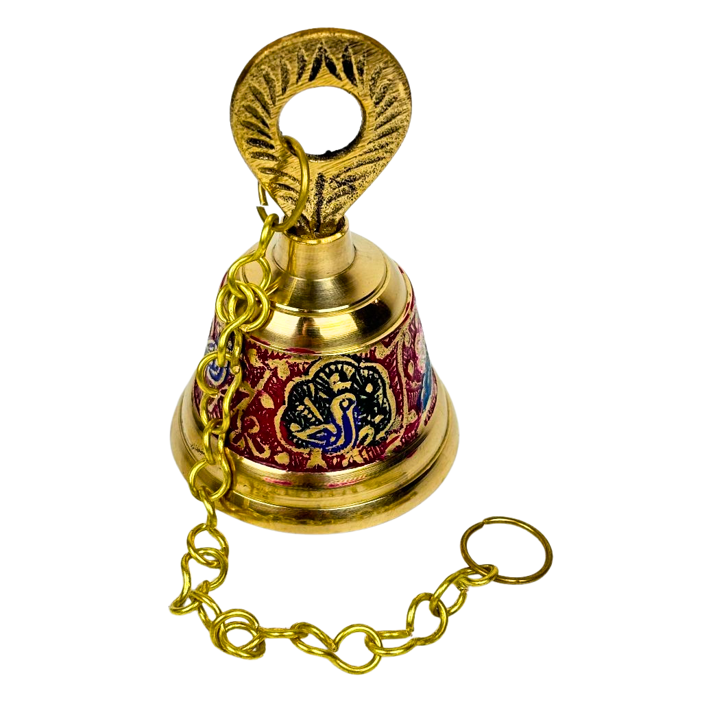 1GW Brass Bell Hand Painted on Chain