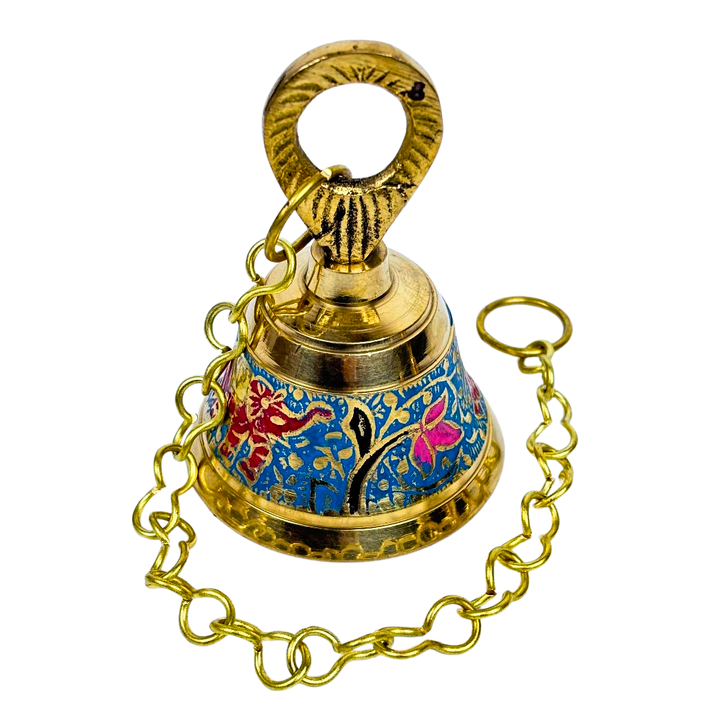 1GW Brass Bell Hand Painted on Chain
