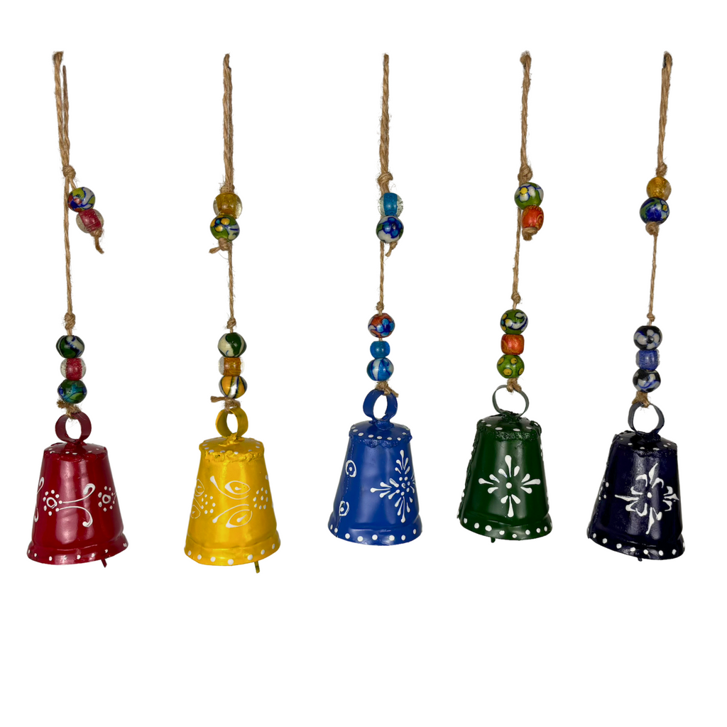 2MB Cow Bell Painted Single with Beads MB100