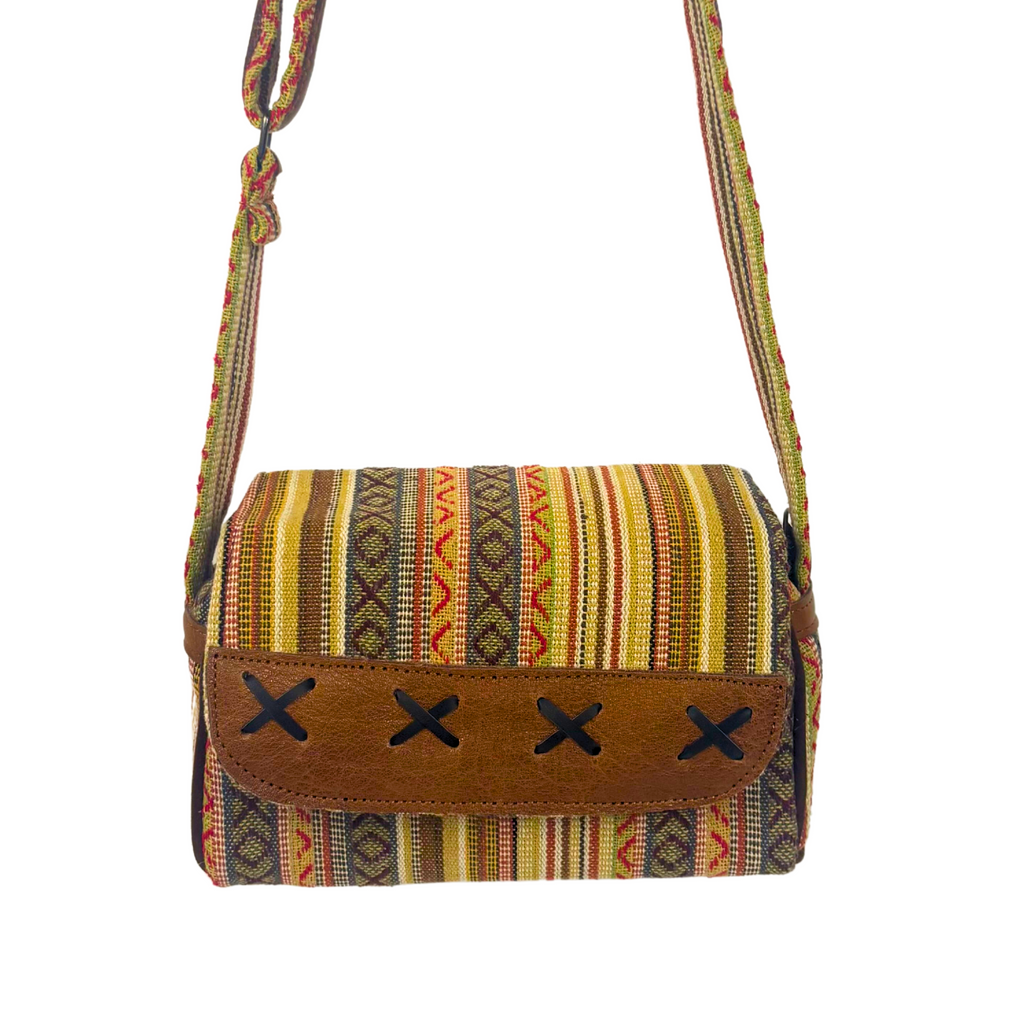 7NEP Shoulder Bag with Leather Feature 222x10x18cms