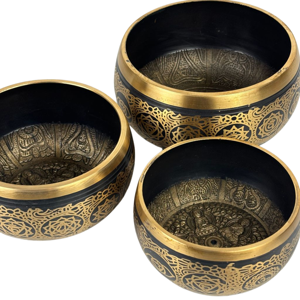 1GW Singing Bowl Chakra Black & Gold Sound Therapy
