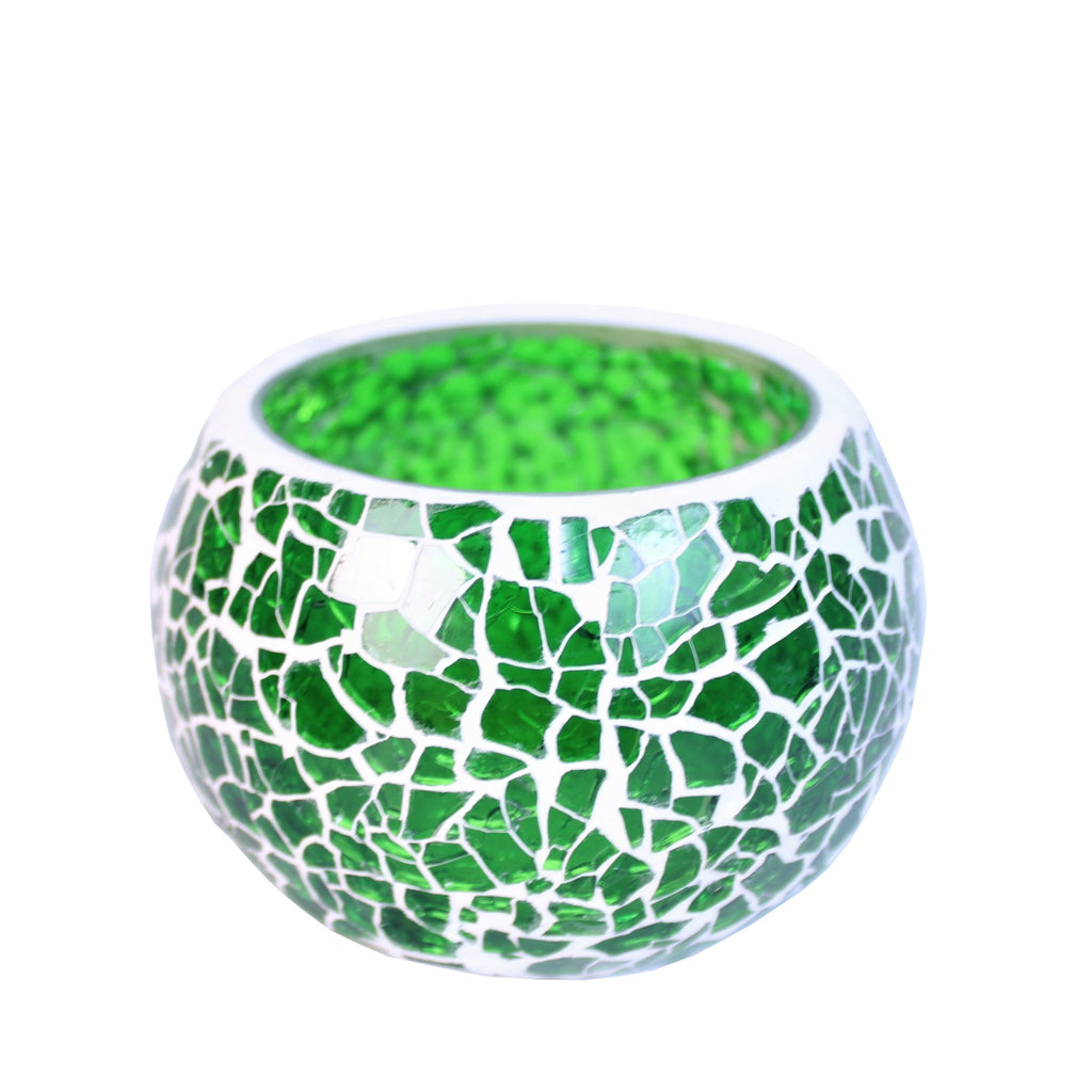1GW Mosaic Glass Small T Light Holder (8x9cm)