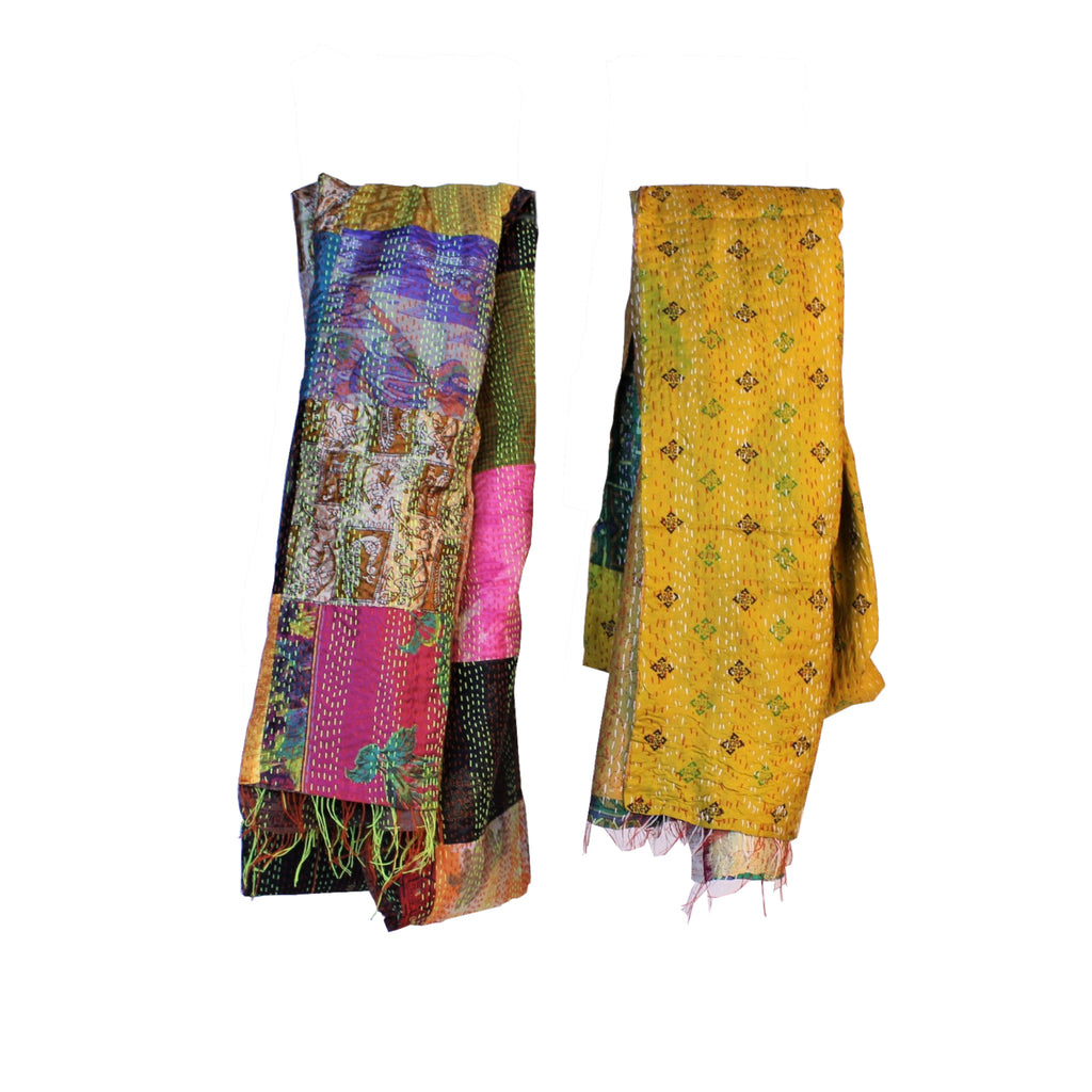 6F049 Silk Kantha Scarves