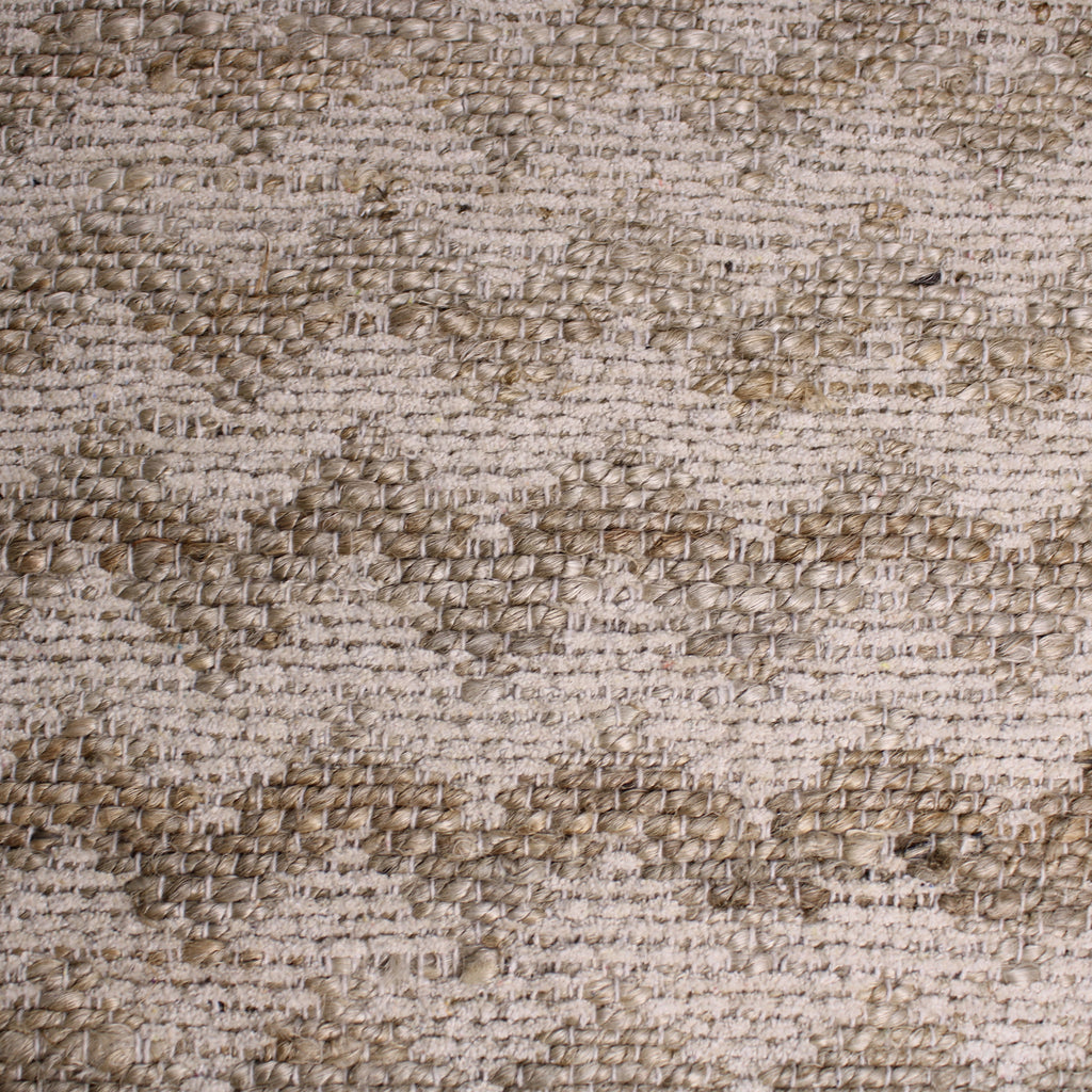 Jute and Chenille Floor Mat (White) 60x90cms HW249