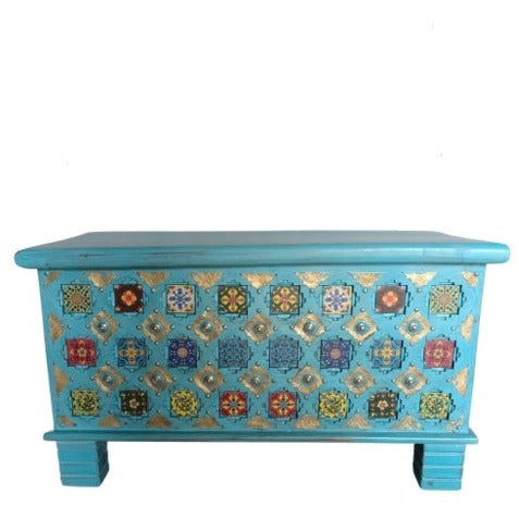 Wooden Coffee Table Box (Blue) FUR202 (80w45d40h)